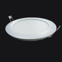 Встраиваемая светодиодная панель круглая 180 мм серебристая рамка цвет белый 6500К
